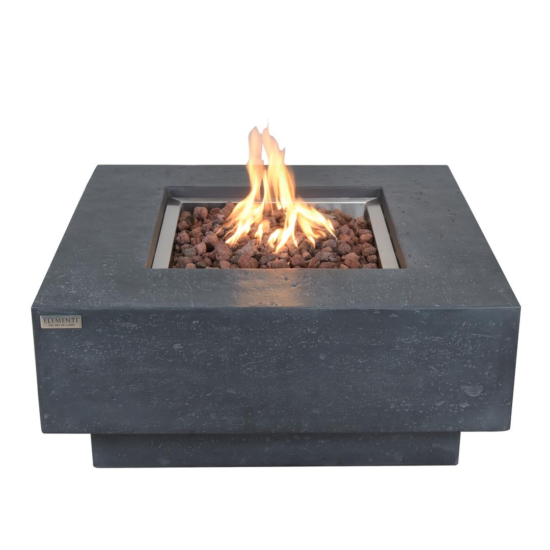Elementi Manhattan 36" Square Concrete Gas Fire Table