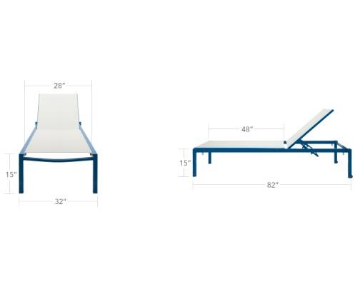 DecoScape Fusion Stacking Sling Armless Chaise Lounge - dims DecoScape Fusion Stacking Sling Armless Chaise Lounge - dims