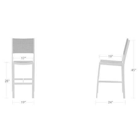 DecoScape Fusion Sling Bar Side Chair - Dims DecoScape Fusion Sling Bar Side Chair - Dims