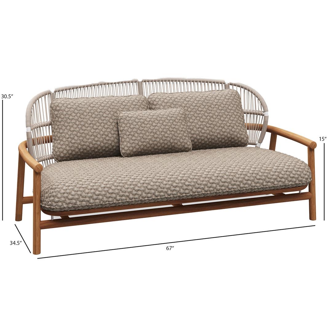 Gloster Fern Aluminum Low Back 2-Seater Sofa - Dims Gloster Fern Aluminum Low Back 2-Seater Sofa - Dims