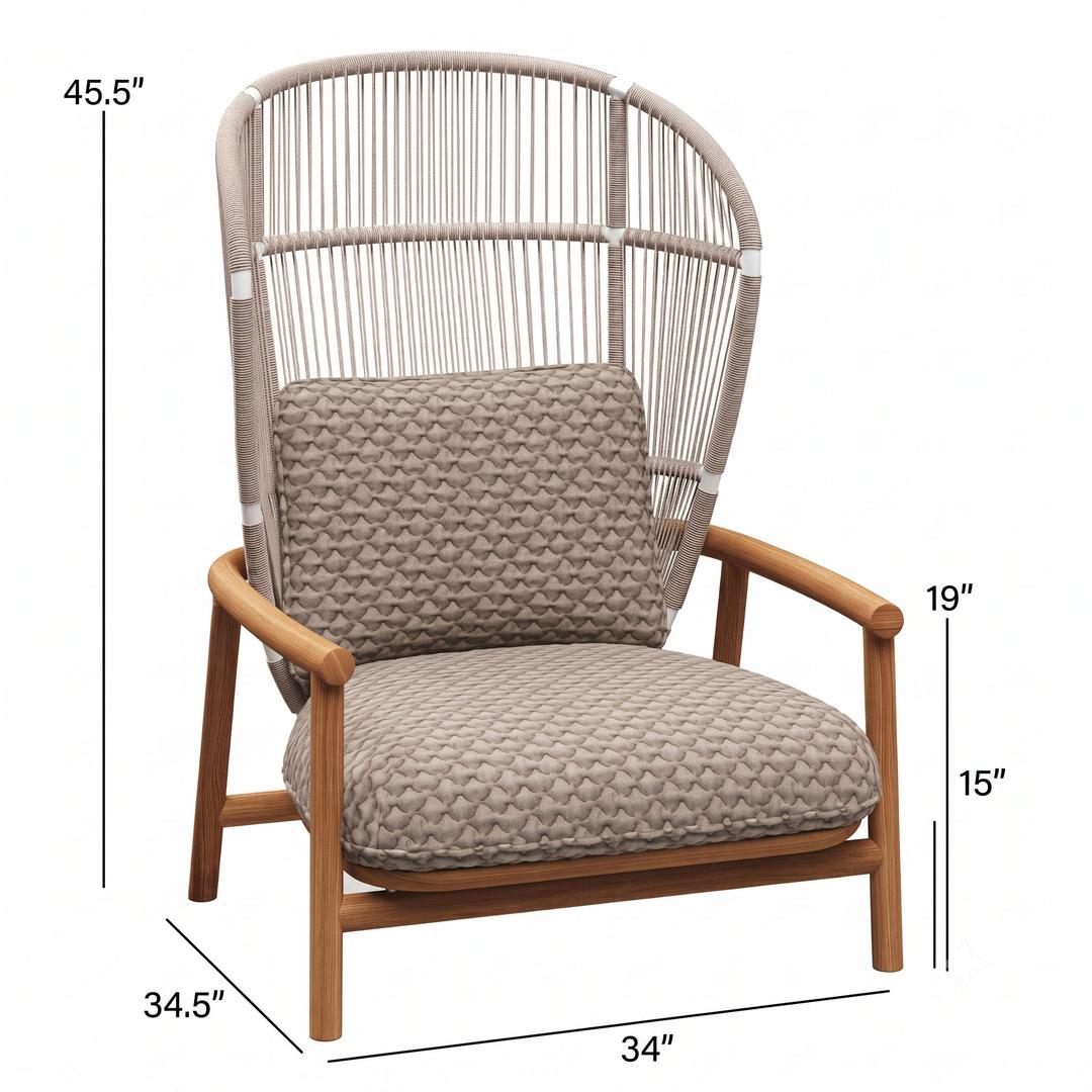 Gloster Fern High Back Lounge Chair - Dims Gloster Fern High Back Lounge Chair - Dims
