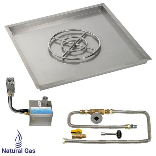 American Fire Glass Square Drop-In Pan Smart Ignition Technology System
