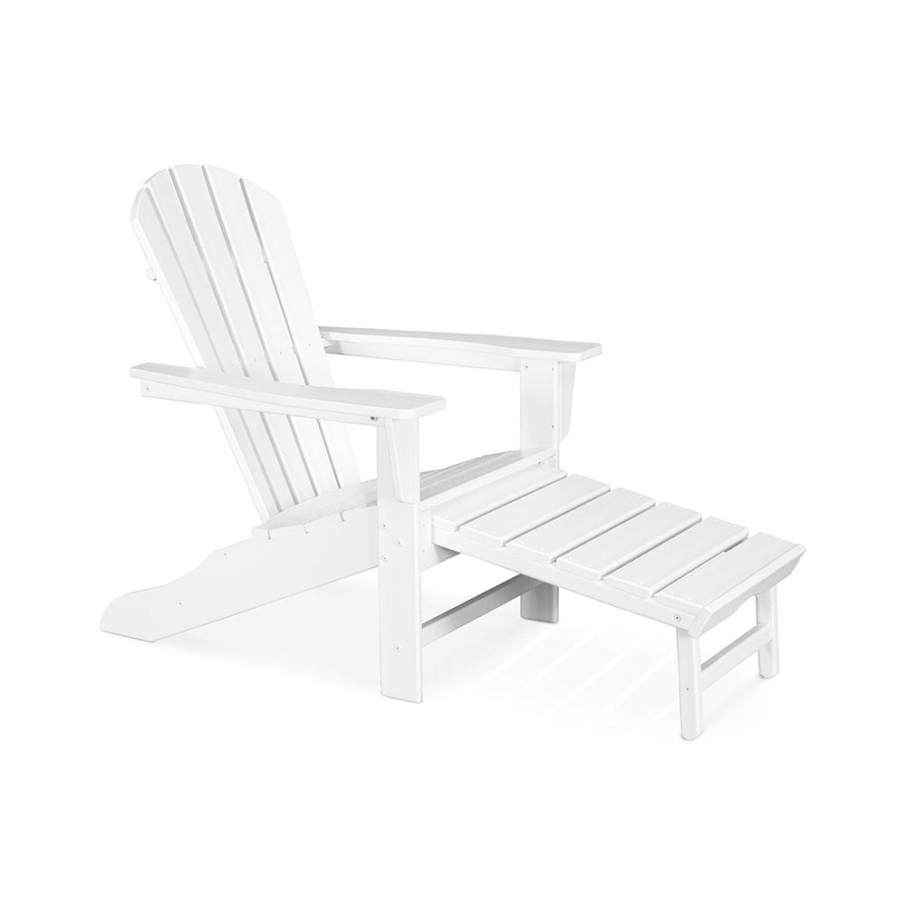Polywood Palm Coast Ultimate Adirondack Chair with Hideaway Ottoman