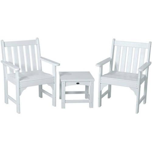 Polywood Vineyard Garden 3-Piece Set with Club Side Table