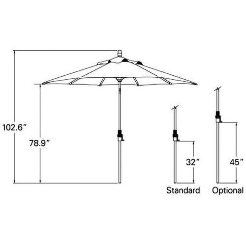 average height of patio umbrella Qidvol Half Rectangle Outdoor Half Umbrellas with Base for Balcony, Table, Garden, Deck, Porch, Rectangular Canopy 6ft/8ft, Adjustable (Color : Khaki, Size : Small) : Patio, Lawn Aoodor 10-ft Iron Tan Cantilever