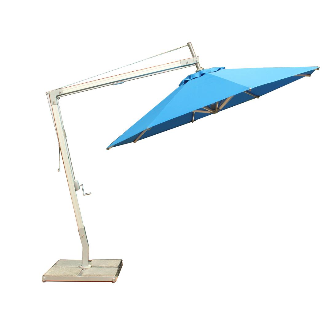 Bambrella Side Wind Santa Ana 10' Round Aluminum Cantilever Patio Umbrella