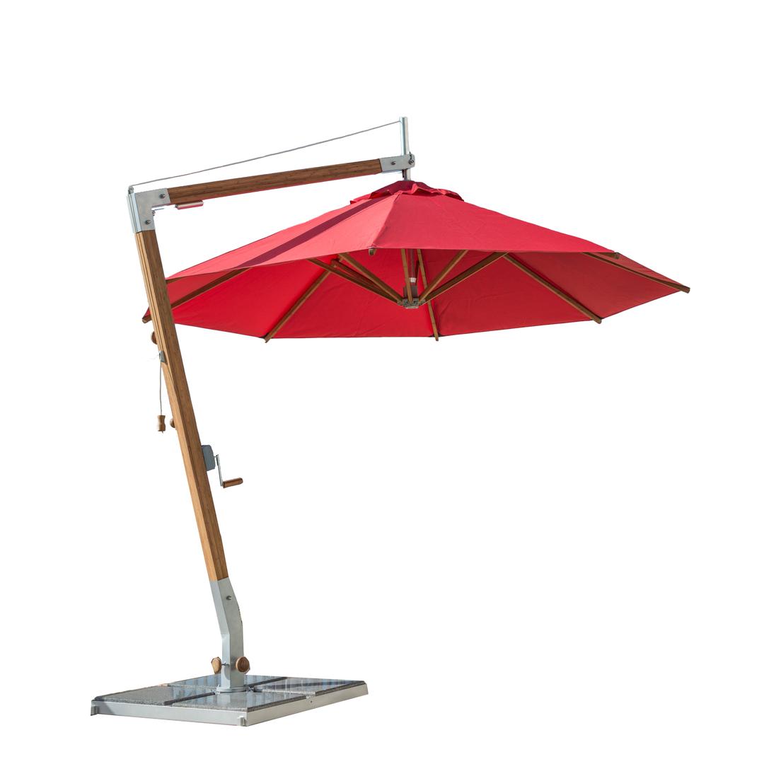 Bambrella Side Wind Sirocco 10' Round Bamboo Cantilever Patio Umbrella