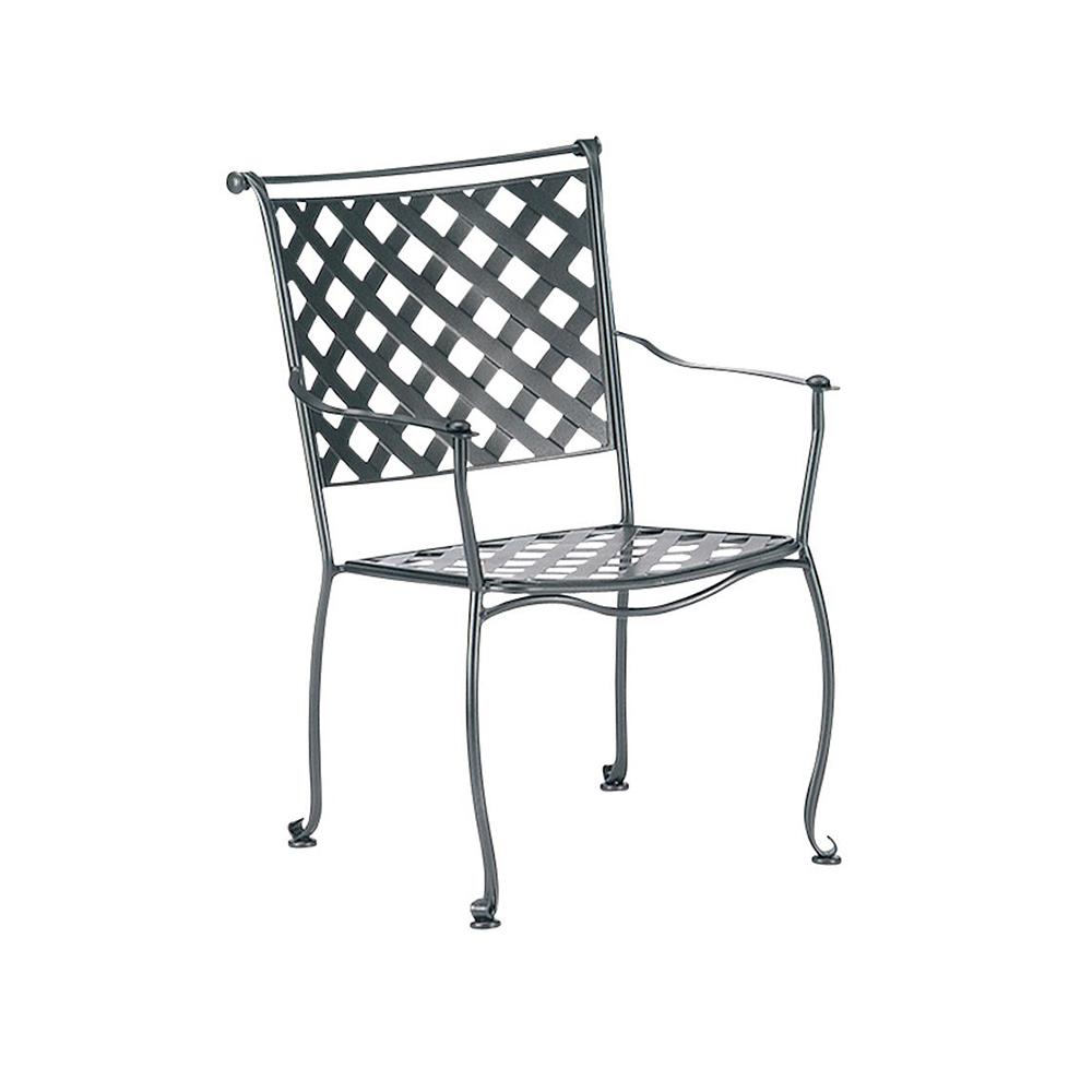 Woodard Maddox Stacking Iron Dining Armchair
