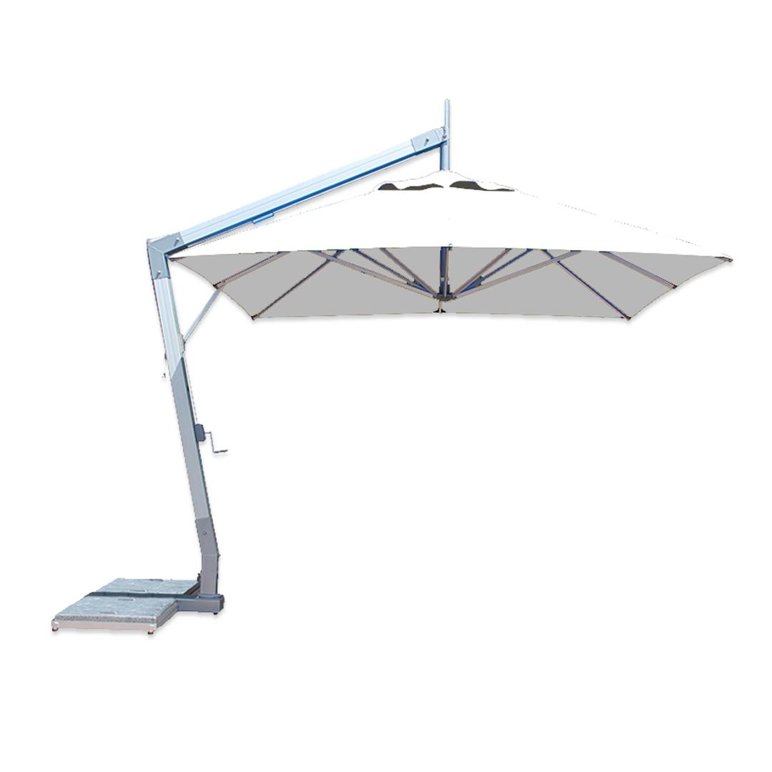 Bambrella Side Wind Hurricane 10' Square Aluminum Cantilever Patio Umbrella