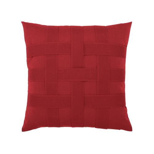 Elaine Smith 20" x 20" Basketweave Rouge Sunbrella Outdoor Pillow