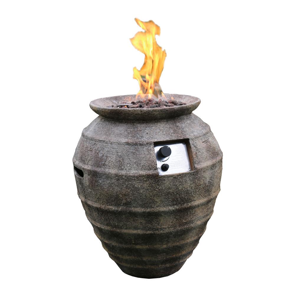 Modeno Pompeii 23" Round Concrete Gas Fire Pit w/ Hidden Tank