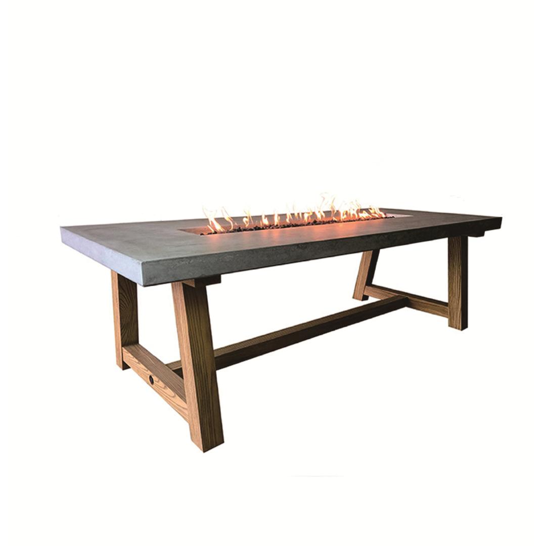 Elementi Sonoma 83" Rectangular Concrete Gas Dining Fire Table