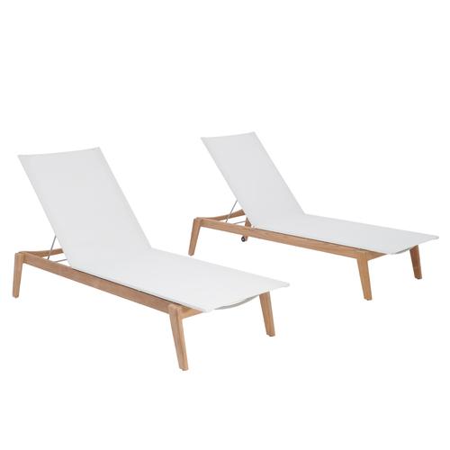 POVL Outdoor Menlo Stacking Sling Chaise Lounge - Set of 2