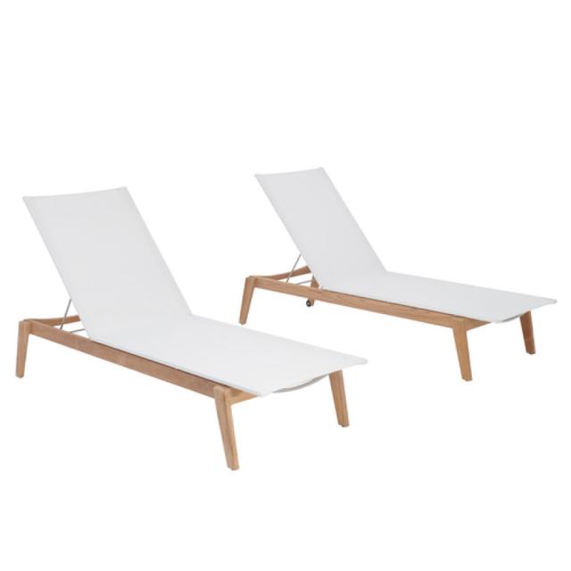 POVL Outdoor Menlo Stacking Chaise Lounge - Set of 2