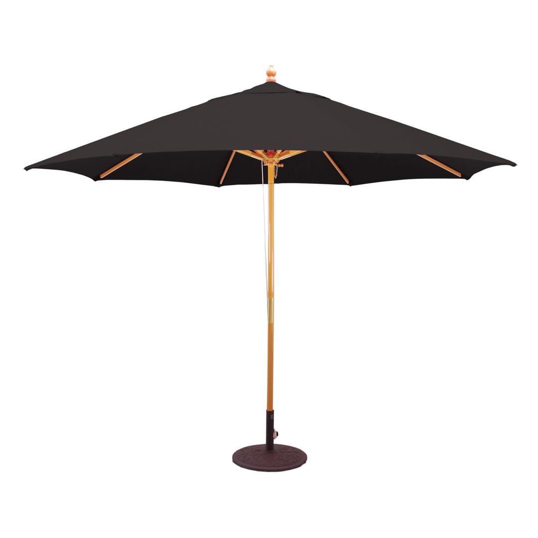Galtech Quad Pulley 11' Octagonal Wood Market Patio Umbrella
