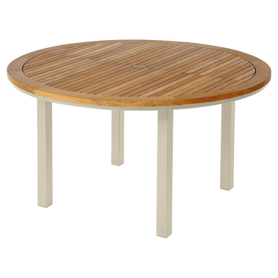 Barlow Tyrie Aura 55" Round Dining Table - Teak Top