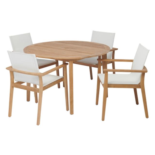 POVL Outdoor Menlo Small Round Dining Set with Sling Armchair