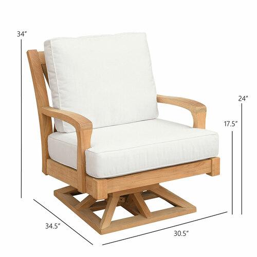 Kingsley Bate Somerset Swivel Rocker Lounge Chair - Dimension Kingsley Bate Somerset Swivel Rocker Lounge Chair - Dimension