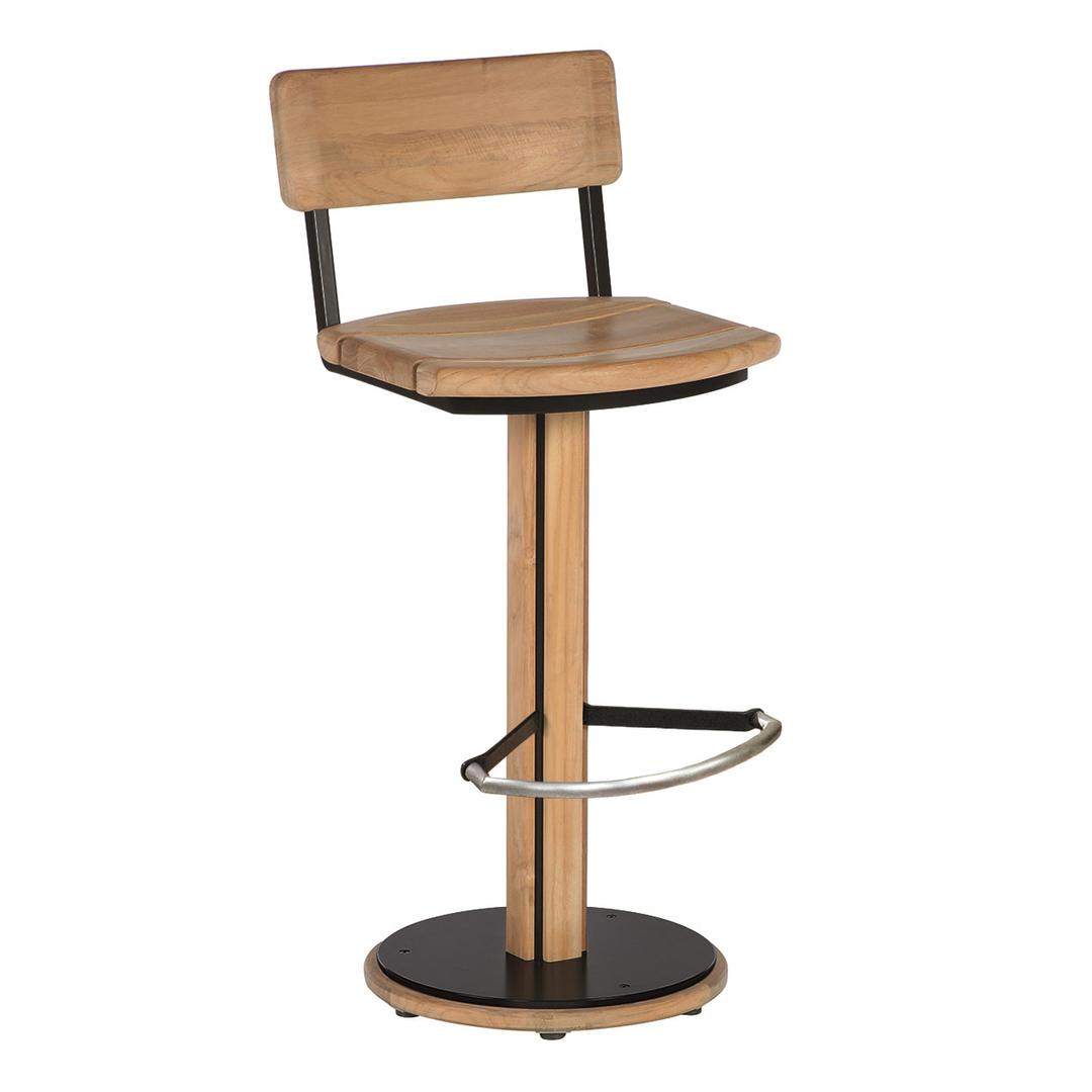 Barlow Tyrie Titan Swivel Teak Bar Side Chair