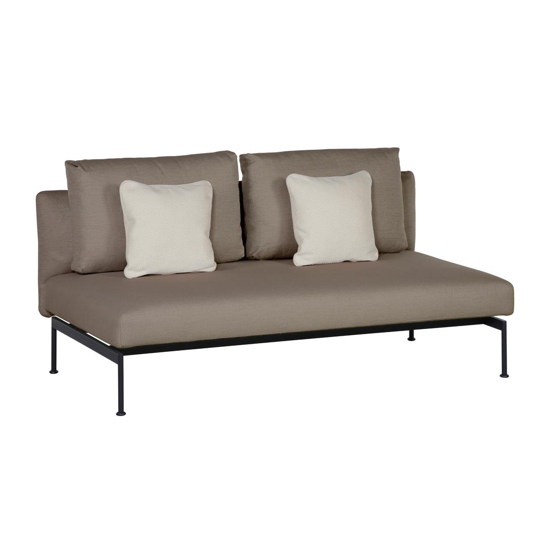 Barlow Tyrie Layout Upholstered Double Bench Outdoor Sectional Unit