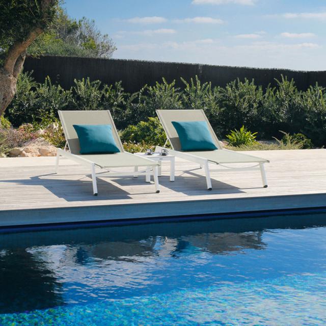 Barlow Tyrie Equinox Stainless Steel Stacking Sling Lounger - Powder Coated