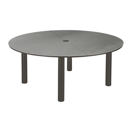 Barlow Tyrie Equinox 71" Steel Round Dining Table - Ceramic Top