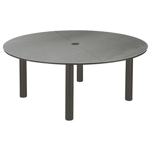 Barlow Tyrie Equinox 71" Steel Round Dining Table - Ceramic Top