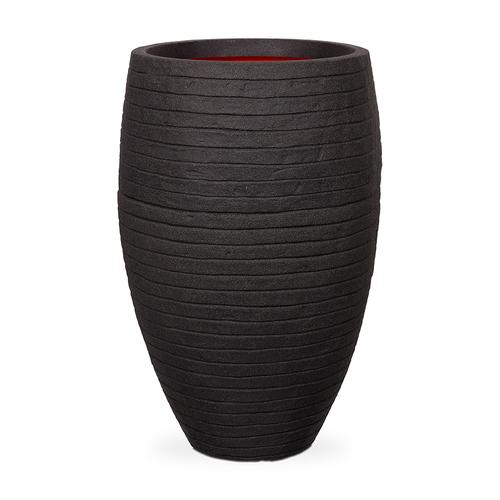 Capi Nature Elegant Deluxe Low Row Vase Planter - Black
