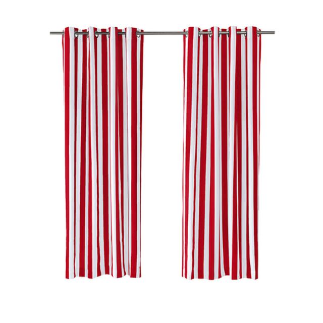 Outdoor Decor by Commonwealth Coastal Stripe Grommet Outdoor Curtain Panel - Set of 2