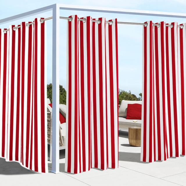 Outdoor Decor by Commonwealth Coastal Stripe Outdoor Curtains - Set of 2