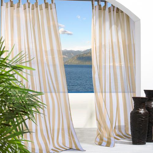 Outdoor Decor by Commonwealth Escape Stripe Grommet Outdoor Curtain - Set of 2