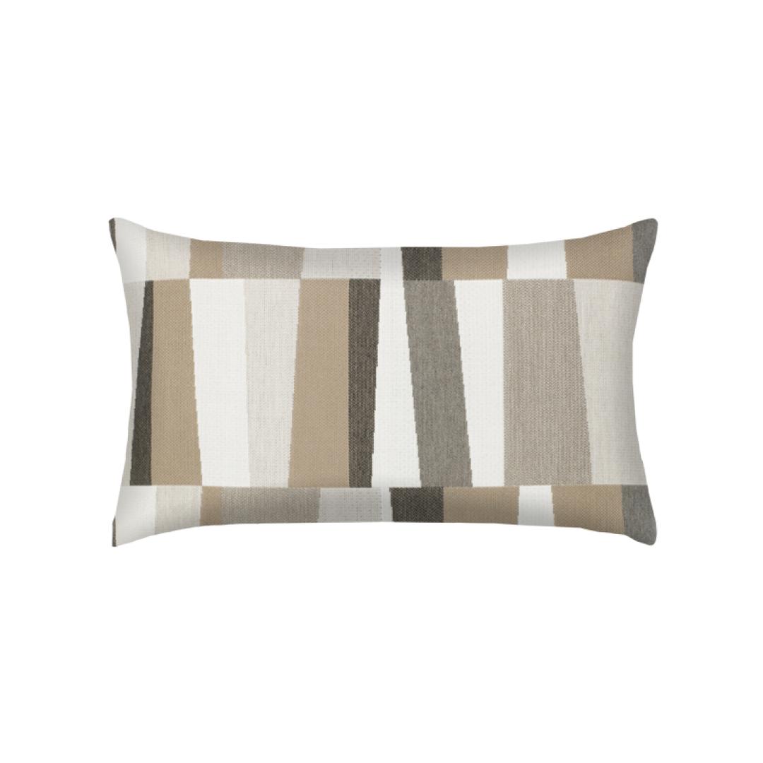 Elaine Smith 20" x 12" Strata Grigio Lumbar Sunbrella Outdoor Pillow