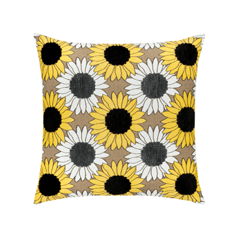Elaine Smith 20" x 20" Sunflower Field Sunbrella Outdoor Pillow