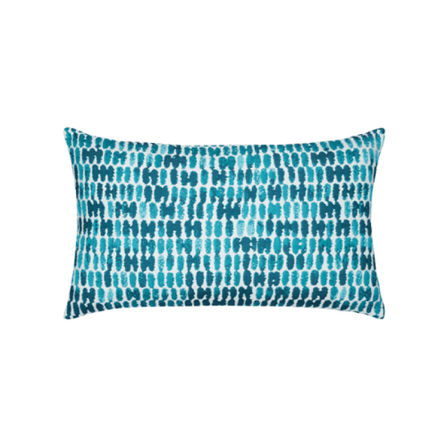 Elaine Smith 20&quot; x 12&quot; Thumbprint Aruba Sunbrella Outdoor Lumbar Pillow