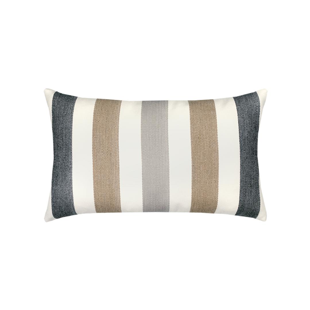 Elaine Smith 20" x 12" Dune Stripe Lumbar Sunbrella Outdoor Pillow