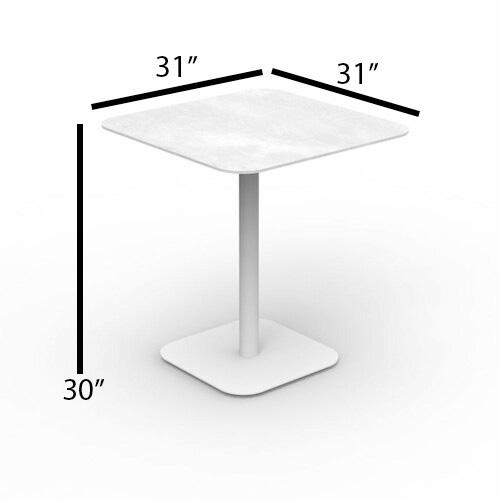 Talenti Moon Alu 31" Aluminum Square Dining Table - Dimension Talenti Moon Alu 31" Aluminum Square Dining Table - Dimension