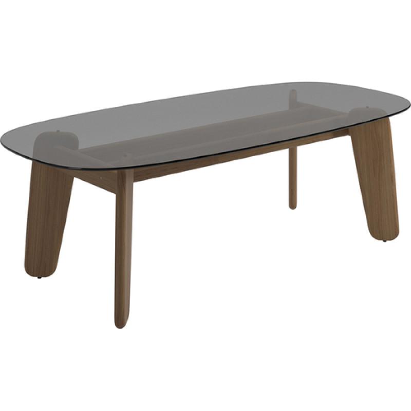 Gloster Dune 90.5" Glass Top Dining Table