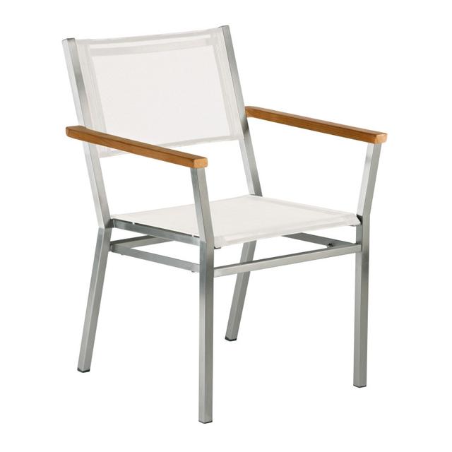 Barlow Tyrie Equinox Stacking Sling Dining Armchair - Raw Stainless Steel