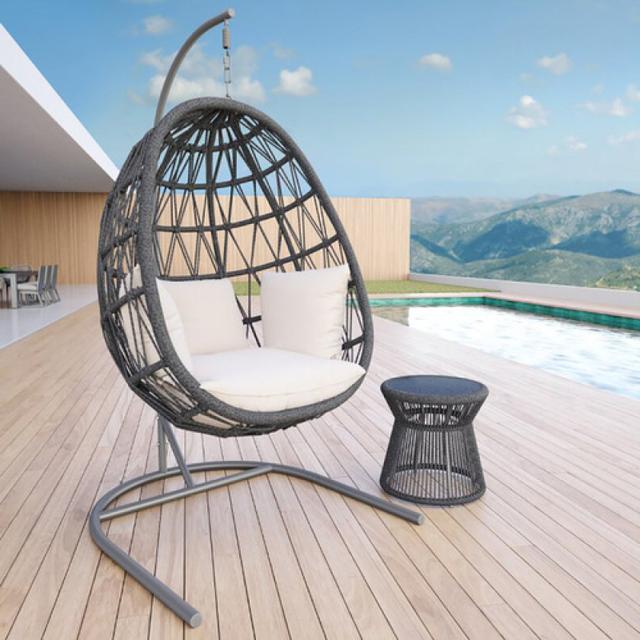 Sunset West Milano Charcoal Rope Hanging Club Chair