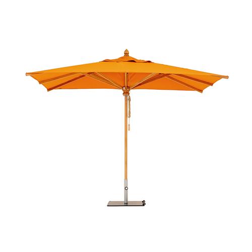 Woodline Shade Solutions Safari 7' x 10' Rectangular Wood Market Patio Umbrella