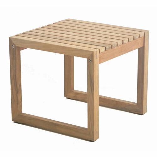 POVL Outdoor Qube 16" Teak Square Side Table