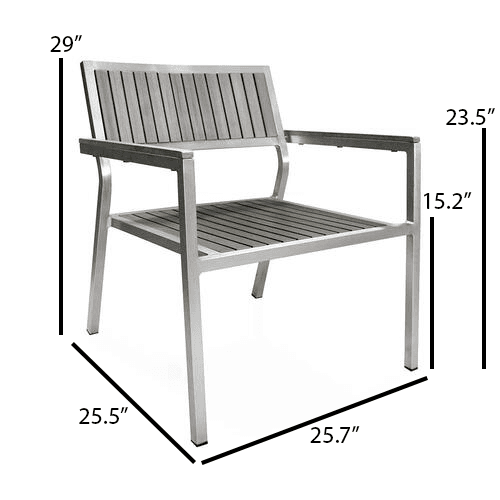 Kannoa Sicilia Aluminum Lounge Chair - Dimension Kannoa Sicilia Aluminum Lounge Chair - Dimension