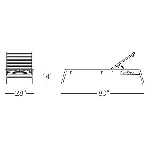 Kannoa Sicilia Aluminum Chaise Lounge - Dimension Kannoa Sicilia Aluminum Chaise Lounge - Dimension