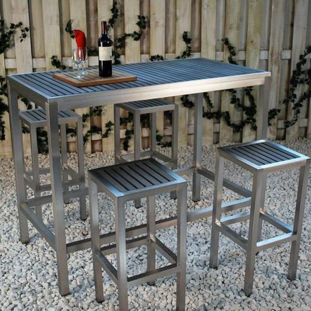 Kannoa Sicilia Aluminum Bar Table - Rectangular
