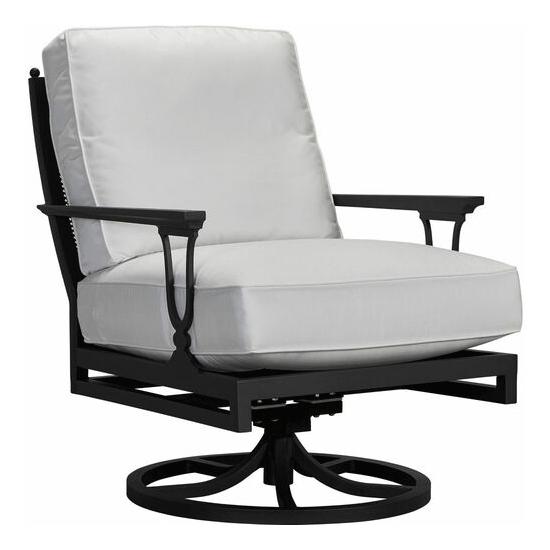 Lane Venture Winterthur Estate X-Back Aluminum Swivel Rocker Lounge Chair