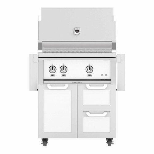 Hestan 30" Freestanding Gas Grill with Rotisserie on Combo Tower Cart