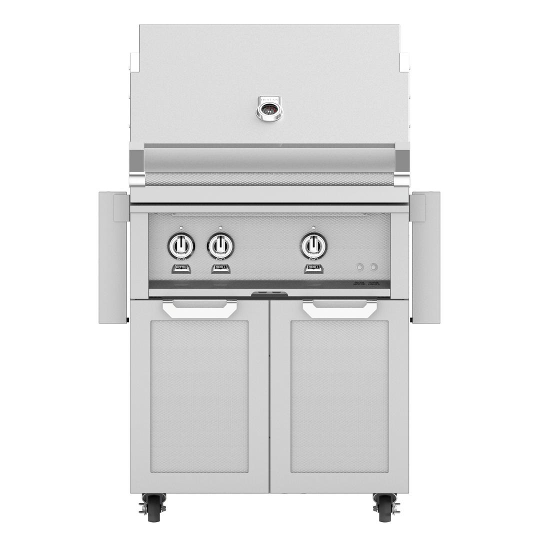 Hestan 30" Freestanding Gas Grill with Rotisserie on Tower Cart