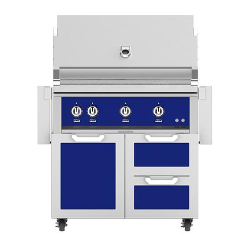 Hestan 36" Freestanding Gas Grill with Rotisserie on Combo Tower Cart