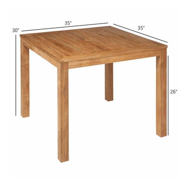 Barlow Tyrie Linear 35&quot; Square Dining Table