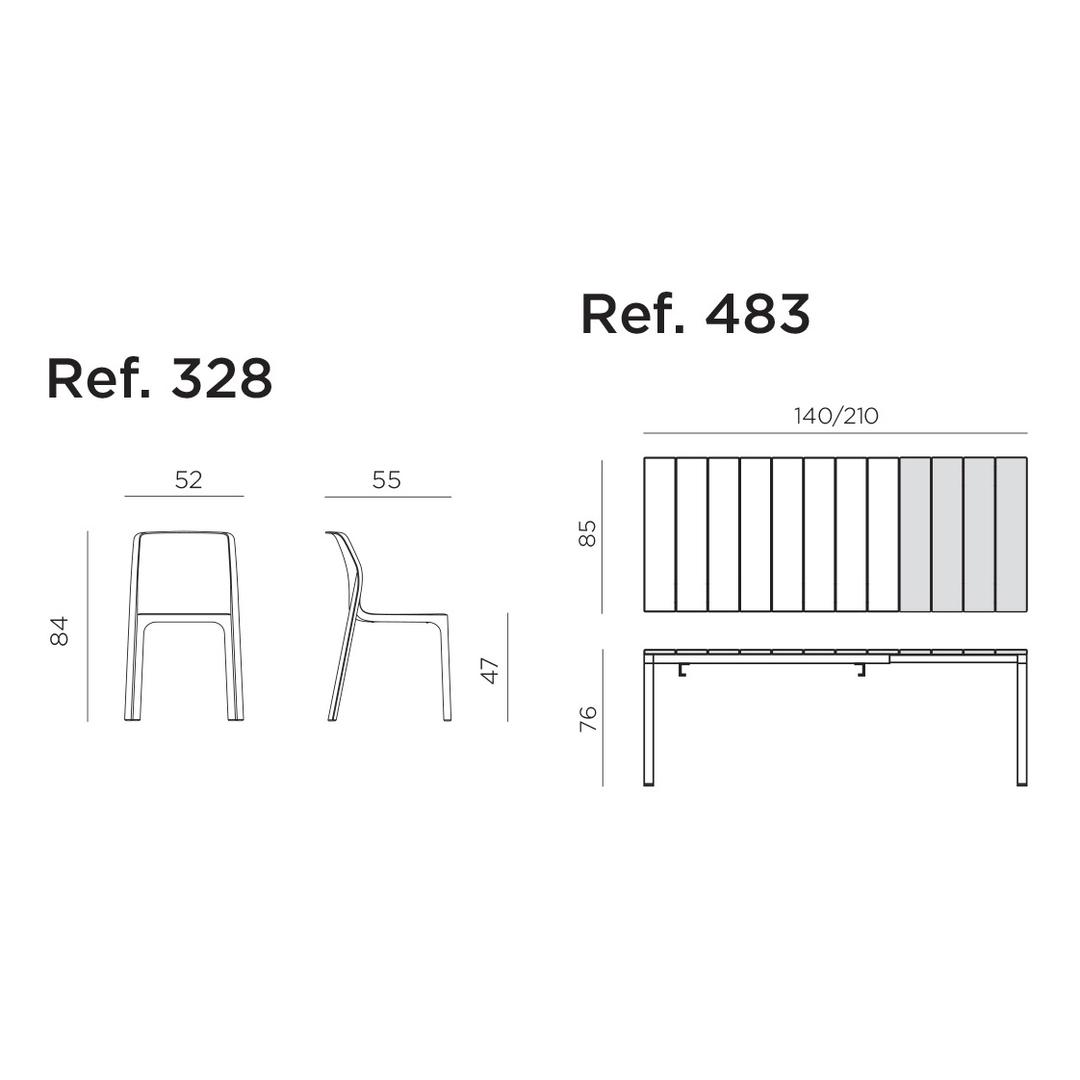 Nardi Rio/Bit 9-Piece Extending Rectangular Patio Dining Set Dimensions Nardi Rio/Bit 9-Piece Extending Rectangular Patio Dining Set Dimensions